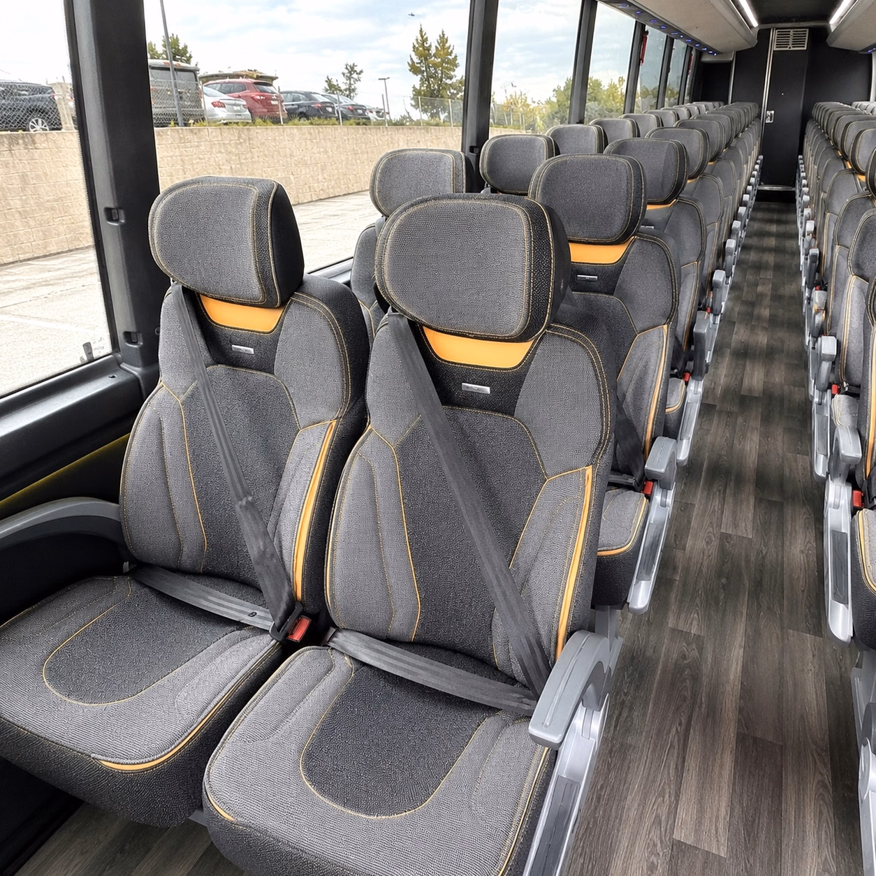 56 passenger charter bus inside